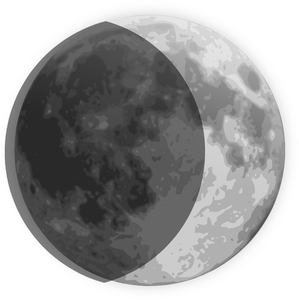 Vector tekening van weerbericht kleur symbool voor wassende maan
