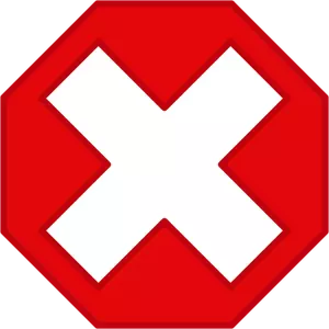 Wit kruis in een rode achthoek vector afbeelding