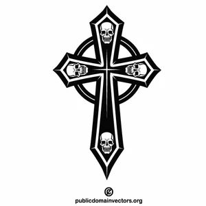 18033 christian clipart cross with bible | Public domain vectors