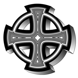 Vector image gray Celtic cross
