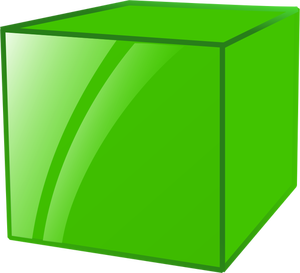Reflektierende grün Cube-Vektorgrafiken
