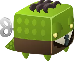 Brinquedo cubo verde