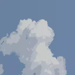 Big white clouds on blue sky