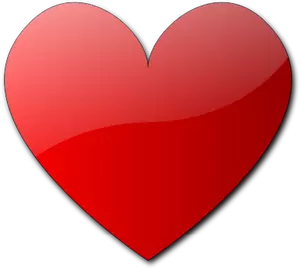 Vektor bilde av røde halv skyggelagt hjertet