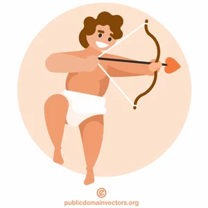 Cupid with a bow and arrow