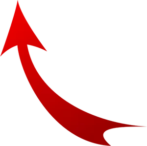 Gambar dari panah merah melengkung, vektor