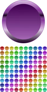 Renkli parlak düğmeler küçük resimleri vektör