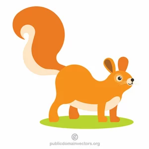 Écureuil mignon avec la longue queue