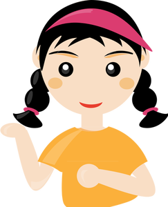Vector image of a cute girl