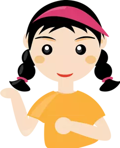 Vector image of a cute girl