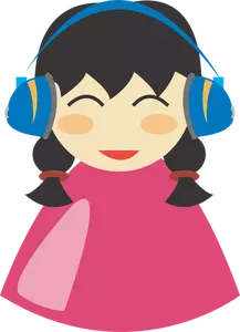 Cute girl with headphone vector image