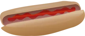 Hot dog med ketchup vector illustrasjon