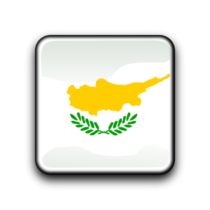 Pulsante bandiera vettoriale di Cipro