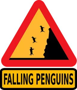 Fallande pingviner varning