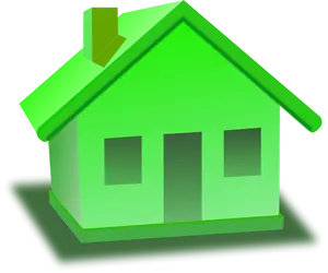 Vihreä talo -kuvakkeen vektorikuva