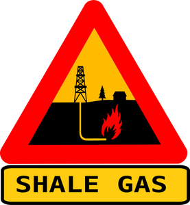 Vektor tanda peringatan untuk serpih gas fracking