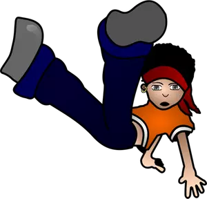Hip hop kind doen een breakdance vector afbeelding