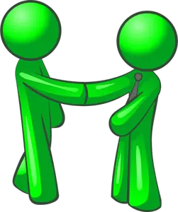 Vector graphics of two green figures