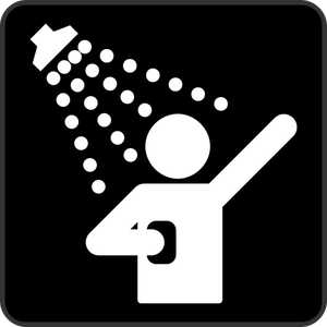 AIGA shower cabin sign inverted vector graphics
