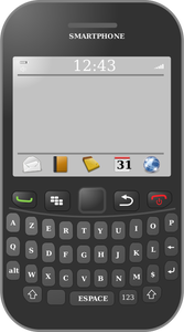 Smartphone med azerty tangentbord vektorgrafik