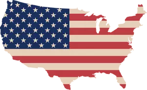 Amerika Serikat peta dan bendera