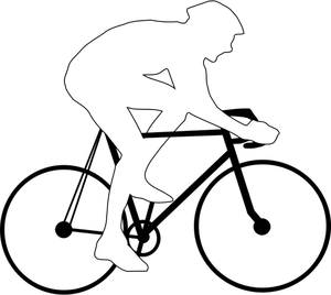 Immagine vettoriale silhouette di ciclista