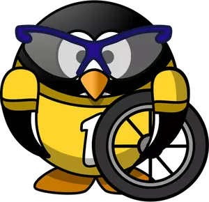 Cyklist pingvin vektorbild