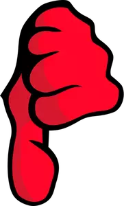 Vector clip art of red fist thumbs down