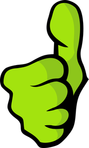 Vector bildet av grønne knyttneve tommelen opp
