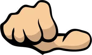 Color vector illustration of fist showing thumb sideways