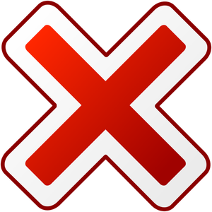 Red round error warning vector icon