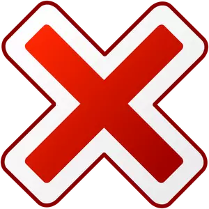 Icono de error redondo rojo ADVERTENCIA vector