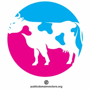 Conceito de logotipo de fazenda leiteira