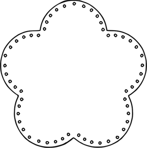 Desenho de contorno de flor 5 vieiras com furos vetorial