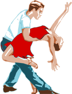 Paar dansen in een dans bewegen vector illustraties