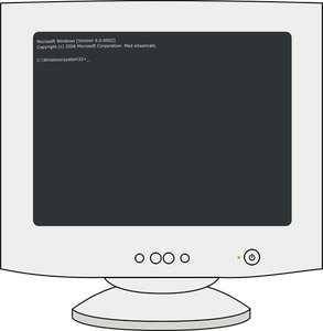 Vector graphics of ms dos computer screen