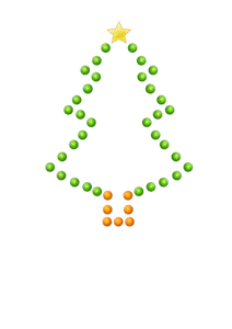 Pohon Natal di lampu vektor