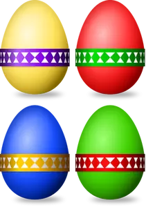 Decorated Easter eggs selection vector image