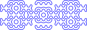 Gráficos vectoriales del patrón de decoración swirly línea azul