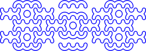 Vector graphics of blue line swirly decoration pattern