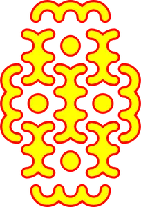 Clip art wektor wzór krzywe czerwony i żółty