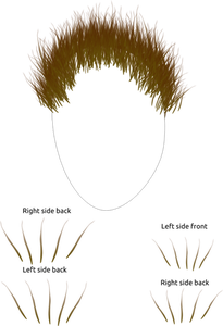 Image de la forme du visage de l'homme avec des pièces de cheveux