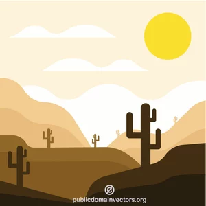 Arbres de cactus de paysage de désert
