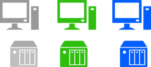 Desktops en servers vector afbeelding