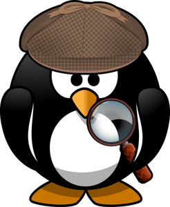 Vector drawing of search penguin