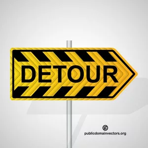 Detour warning sign