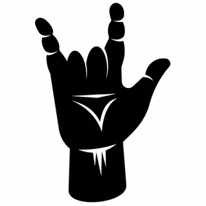Sign of the horns gesture silhouette