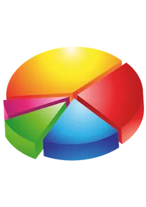 Vector image of 3D colorful pie chart exploded view