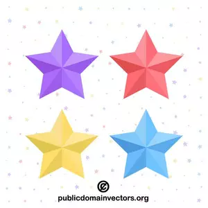 Colorful military stars vector pack
