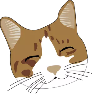 Vector de la imagen de la sonriente cabeza gato marrón